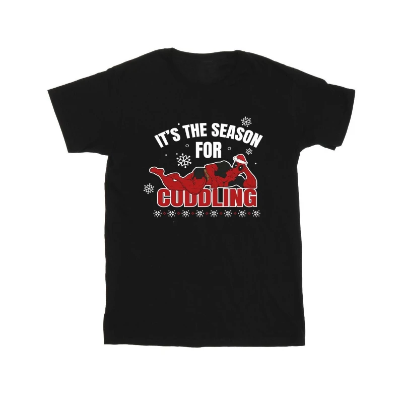 Image of Deadpool Deadpool Men Time For Cuddling Cotton T-Shirt in Black Size: Small Black S Male 5063376878401