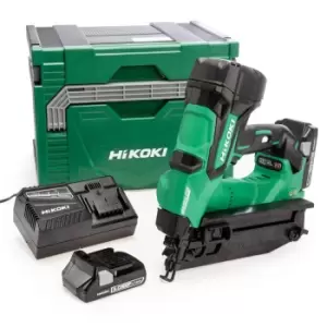 image of Hikoki NT1865DMB/Jxz 18V 16GA Brushless Angled Finish Nailer (2 x 3.0AH Batterie