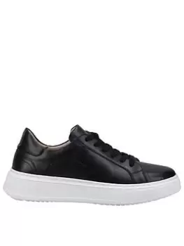 Image of Hush Puppies HUSH PUPPIES CAMILLE LACE CUPSOLE TRAINER - BLACK, Black, Size 4, Women