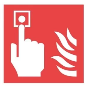 Image of The House Nameplate Company Fire Alarm Symbol Pvc Safety Sign, (H)100mm (W)100mm