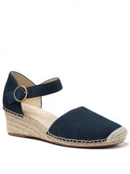 image of Hotter Pacific Ankle Strap Wedge Heeled Sandals - Navy