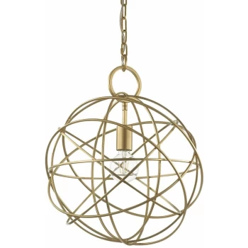 image of Ideal Lux Lighting - Ideal Lux Konse - 1 Light Spherical Ceiling Pendant Gold