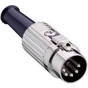 Image of DIN connector Plug straight Number of pins 5 Silver Lumberg 0137 05