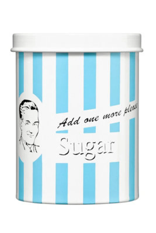 Image of Premier Housewares Candy Stripe Add one more please Blue Sugar Canister Blue