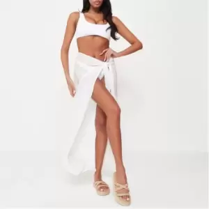 image of Missguided Maxi Tie Waist Sarong - White