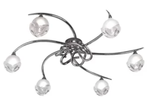 image of Fragma Semi Flush Ceiling 6 Light G9, Polished Chrome