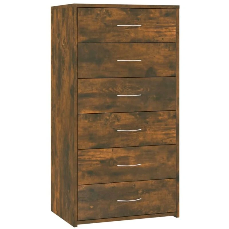 Image of VIDAXL Sideboard with 6 Drawers Smoked Oak 50x34x96cm Engineered Wood Vidaxl 8720286954126
