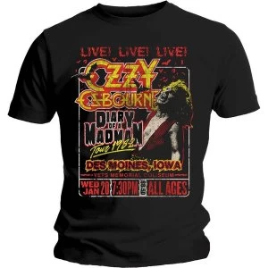 Image of Ozzy Osbourne - Diary of a Madman Tour Unisex Large T-Shirt - Black