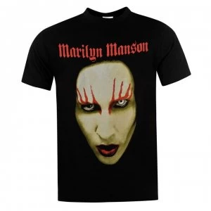 image of Official Marilyn Manson T Shirt Mens - Big Face