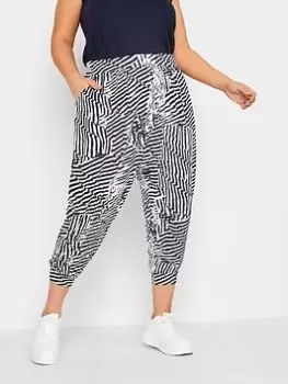Image of Yours Navy Sketchy Crop Harem, Blue, Size 26-28, Women