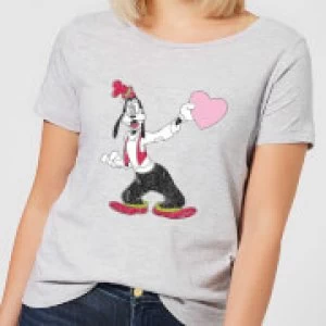 Image of Disney Goofy Love Heart Womens T-Shirt - Grey - 3XL