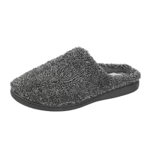 Zedzzz Mens Noah Velour Slippers (11 UK) (Grey)