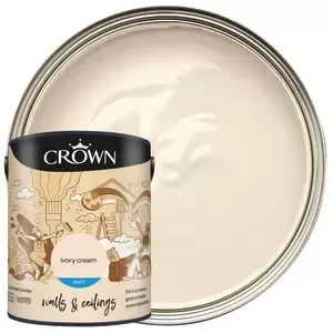 image of Crown Matt Emulsion Paint - Ivory Cream - 5L