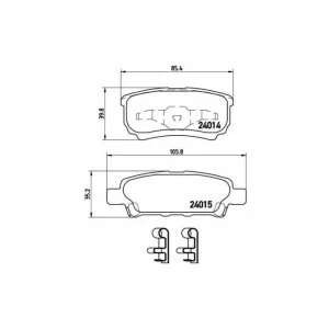 Image of Rear Brake Pad Set BREMBO P 54 034
