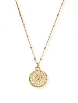 image of Chlobo Sterling Silver Gold Plated Moon Flower Necklace