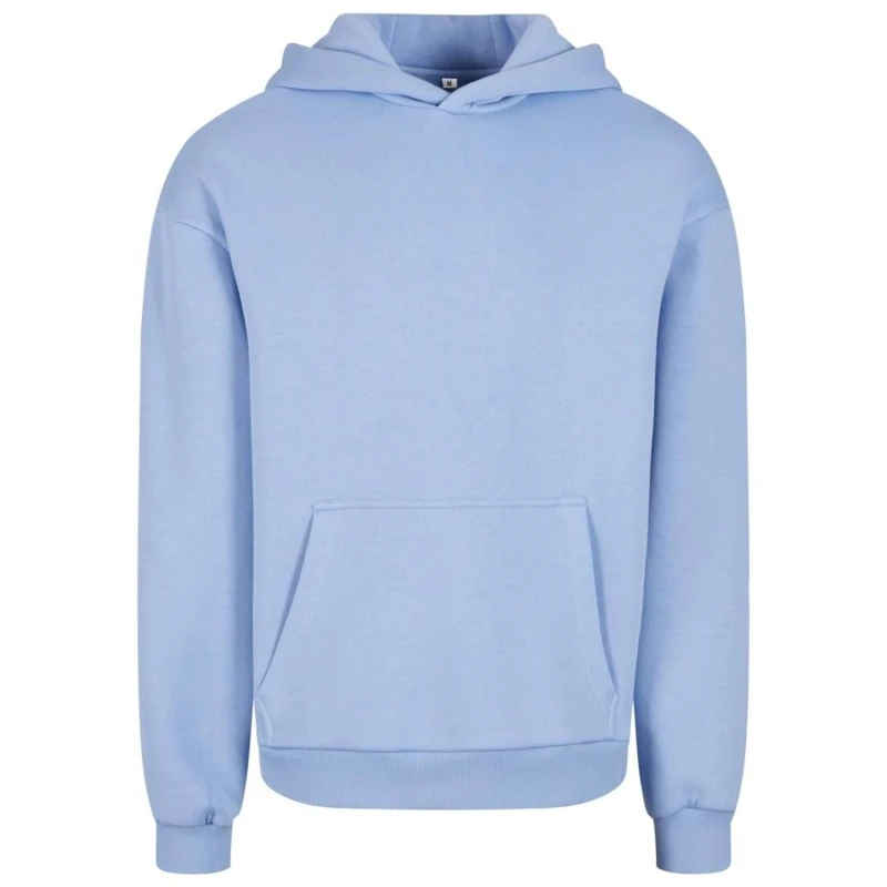 Image of Build Your Brand Mens Fluffy Pullover Hoodie in Blue Size: Large Blue Male L
