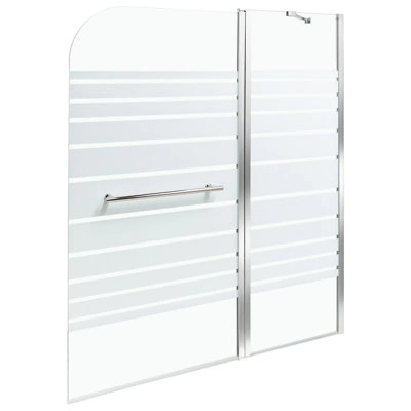 Image of Beliani Shower Bath Screen Tuapi 1400 X 1200 mm Silver