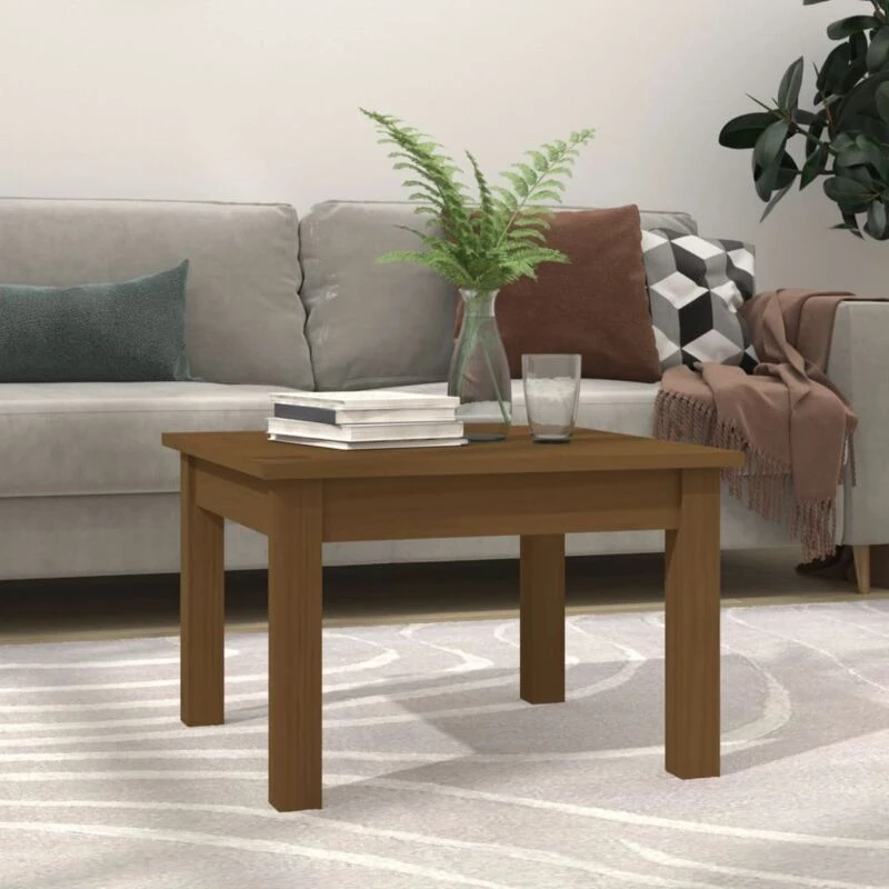 Image of Vidaxl Coffee Table Honey Brown 45X45X30 Cm Solid Wood Pine, Brown 814227
