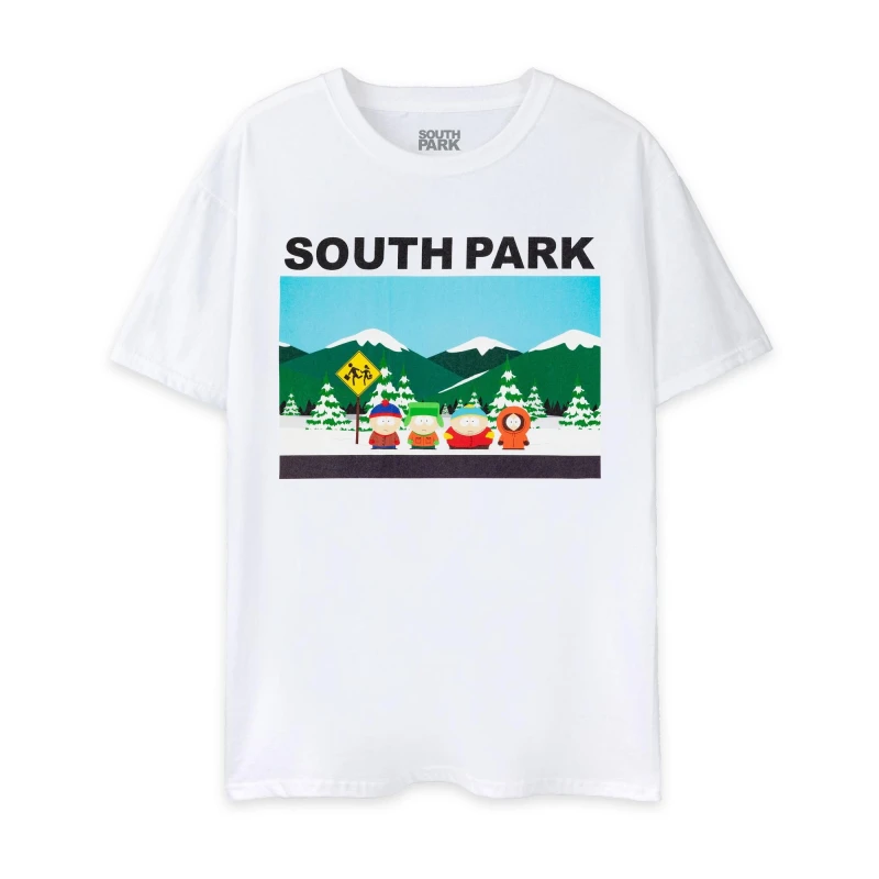 Image of South Park South Park Men Short Sleeved T-Shirt in White Size: Medium White M Male 5063203027859