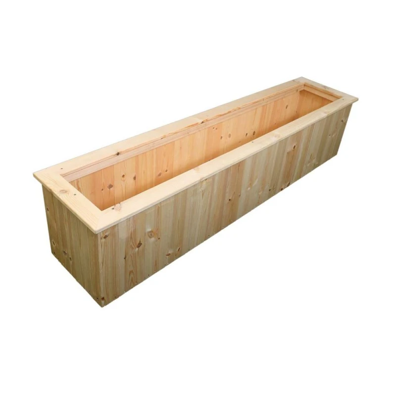Image of Churnet Valley Garden Furniture Ltd Multi Pack of 2 - Untreated Wooden Planter Trough Pressure Treated in Light Brown Size: 2 Pack Light Brown Unise
