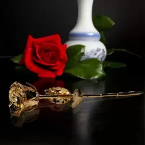 image of 24k Golden Rose in a Gift Box in Black