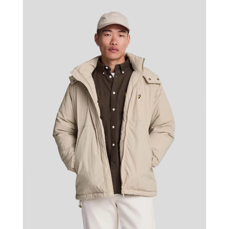 Image of Lyle & Scott Padded Puffer Jacket Stone L