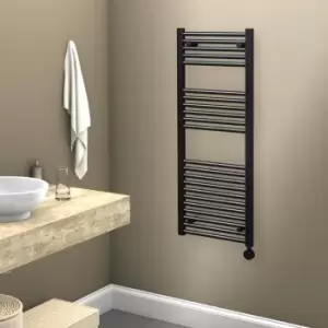 Image of Black Thermostatic Electric Heated Towel Rail Radiator 1186 x 450mm- Richmond