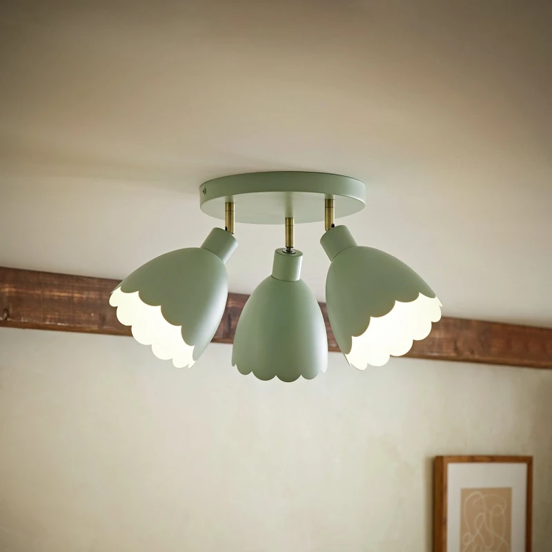 Image of ValueLights ValueLights Millie Metal 3-Light Spotlight - Soft Green