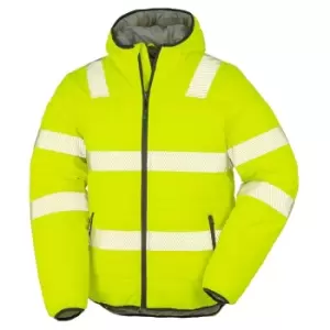 image of Result Genuine Recycled Mens Ripstop Padded Jacket (L) (Fluorescent Yellow)