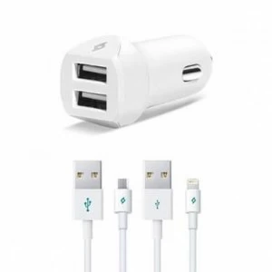 Image of ttec SpeedCharger In-Car Charger Duo USB 3.1A + Cables