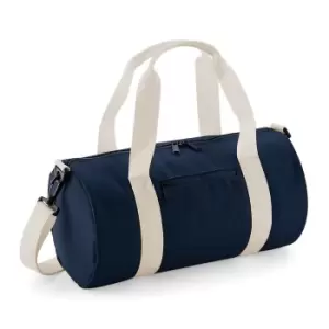 Image of Bagbase Mini Barrel Bag (One Size) (French Navy/Off White)