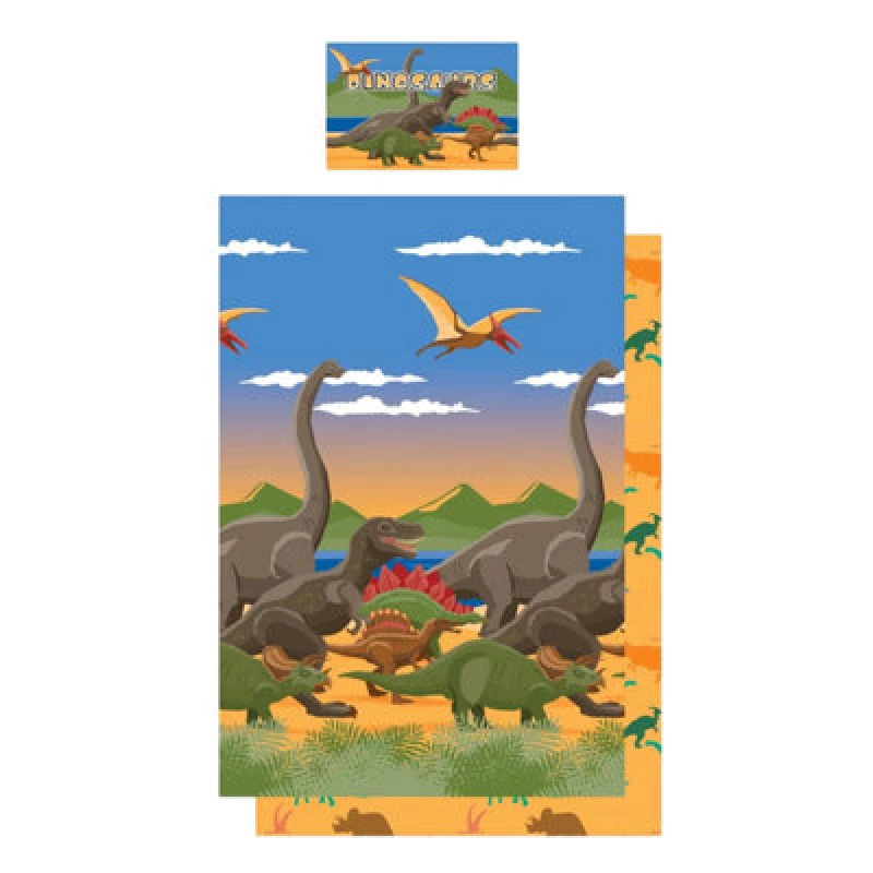 Image of Floso Dino Herd Reversible Duvet Set Multicoloured (Double)