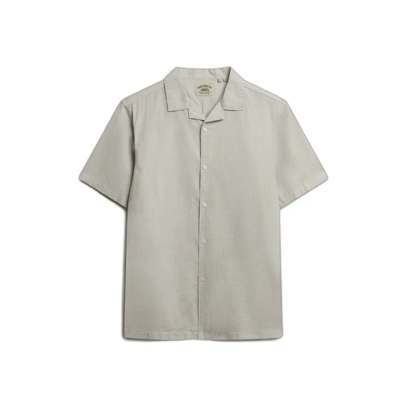 Image of Superdry Cabana Short Sleeved Shirt Chalk Grey M