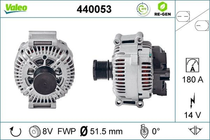Image of RIDEX 4G0354 Generator Alternator Charging Current: 180A, Voltage: 14V, with integrated regulator Alternator (4)