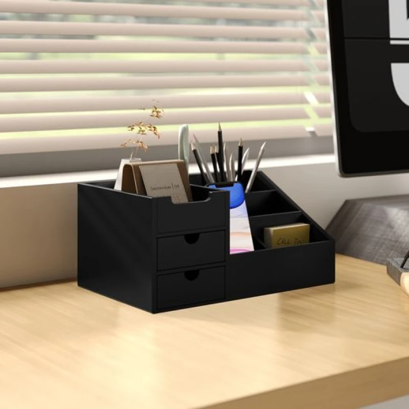 Image of HOMCOM HOMCOM Organiser Holder Multi-Function Storage Caddy Drawers Black