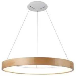 image of Cristal Mad LED Pendant Lamp 42W 3200Lm 3000K 67cm Natural Wood