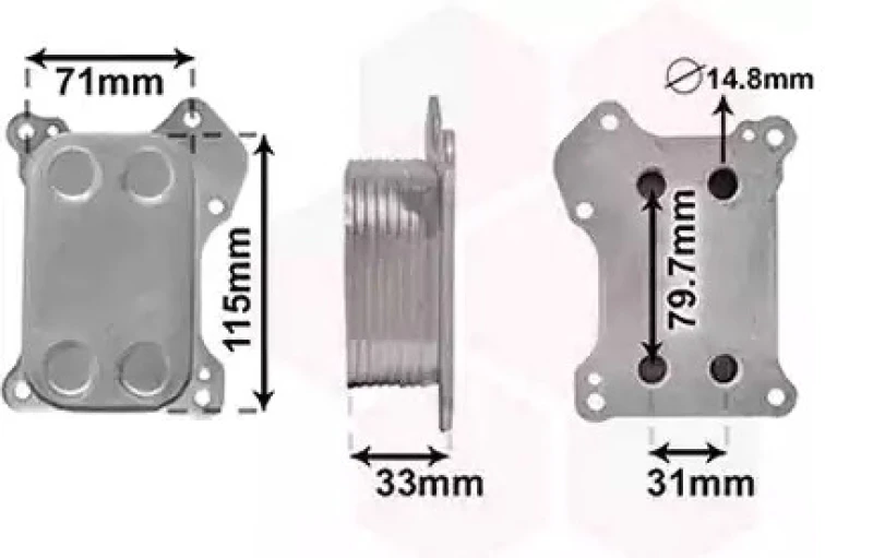 Image of VAN WEZEL 37013701 Oil Cooler *** IR PLUS *** without oil filter housing Oil Cooler,engine oil (469)