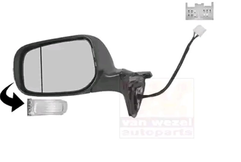 Image of VAN WEZEL 5406807 Wing mirror * HAGUS * Left, Heatable, primed Outside Mirror (50)