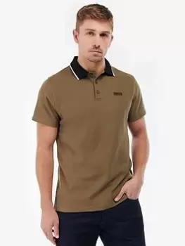 Image of Barbour International Crosby Tipped Polo Shirt - Green Size M Men