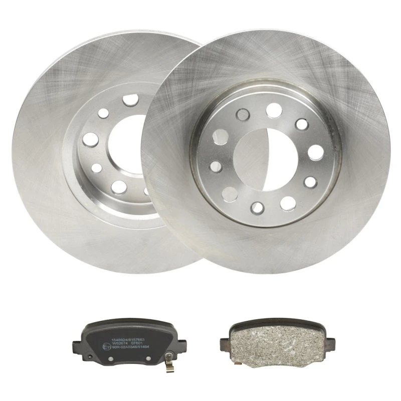 Image of RIDEX 3405B1853 Brake disc and pads set Rear Axle, Brake Disc Type: Solid, with acoustic wear warning Brake Set,disc brakes (3405)