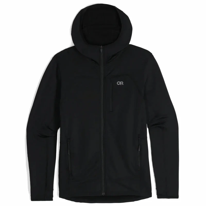 Image of Full zip fleece hoodie Outdoor Research Vigor Grid Noir Male L