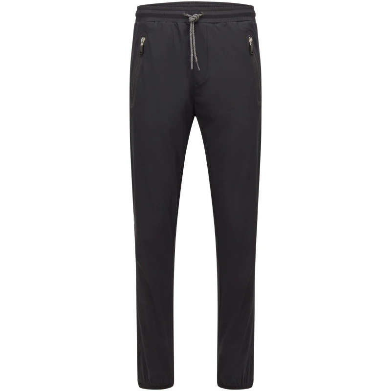 Image of Boss Mens Hwoven Black Closed Hem Woven Tracksuit Joggers Black male XS