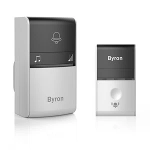 Image of Byron Black & grey Wireless Kinetic-powered Door chime kit 23412UK