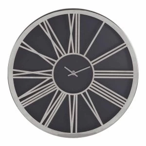 image of Premier Housewares Baillie Wall Clock 40cm Black/Chrome