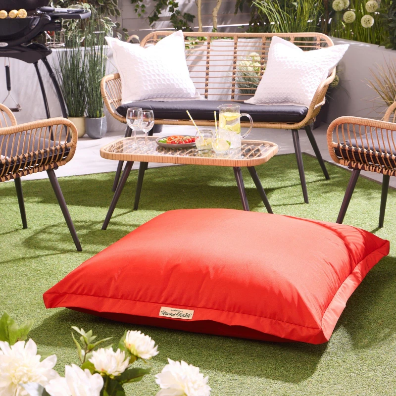 Image of Slumberdown Unwind Outside Outdoor Floor Cushion Burnt Orange