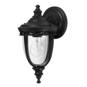Image of English Bridle 1 Light Outdoor Small Wall Lantern Light Black IP44, E27