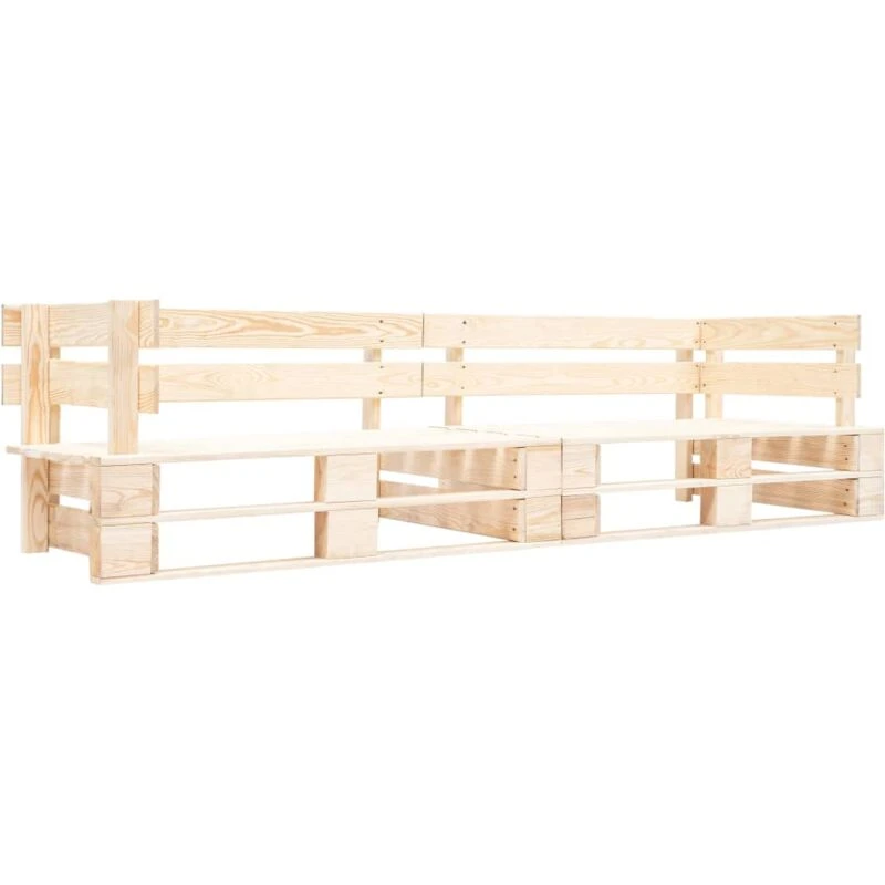 Image of VIDAXL Garden 2-Seater Pallet Sofa Natural Wood Vidaxl 8719883709871