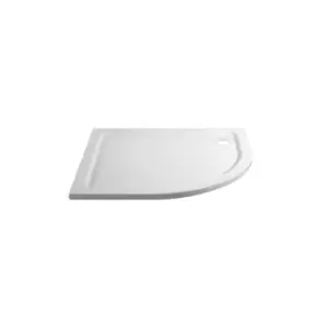 image of 1000x800mm Right Hand Offset Quadrant Stone Resin Shower Tray- Pearl