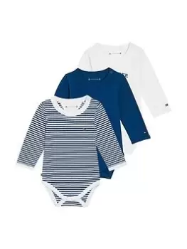 Image of Tommy Hilfiger Baby Boys Body 3 Pack Giftbox - Deep Indigo, Navy, Size 3 Months