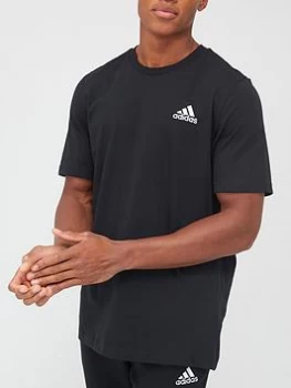Image of adidas Small Logo T-Shirt - Black/White, Size L, Men